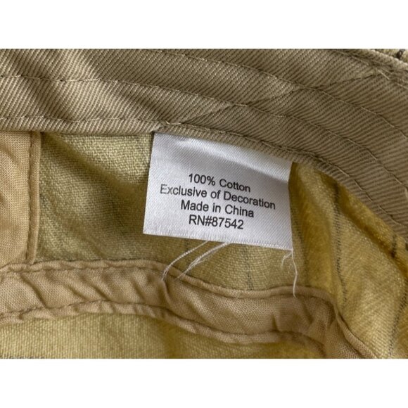 Dragon Graphic Khaki Striped Military Style Cap With Adjustable Back Strap - Picture 8 of 9